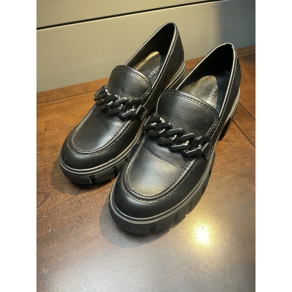 Madden Girl Hoxtonn Women's Chunky Block Heel Loafer Black 8.5 Y2K 90's Grunge